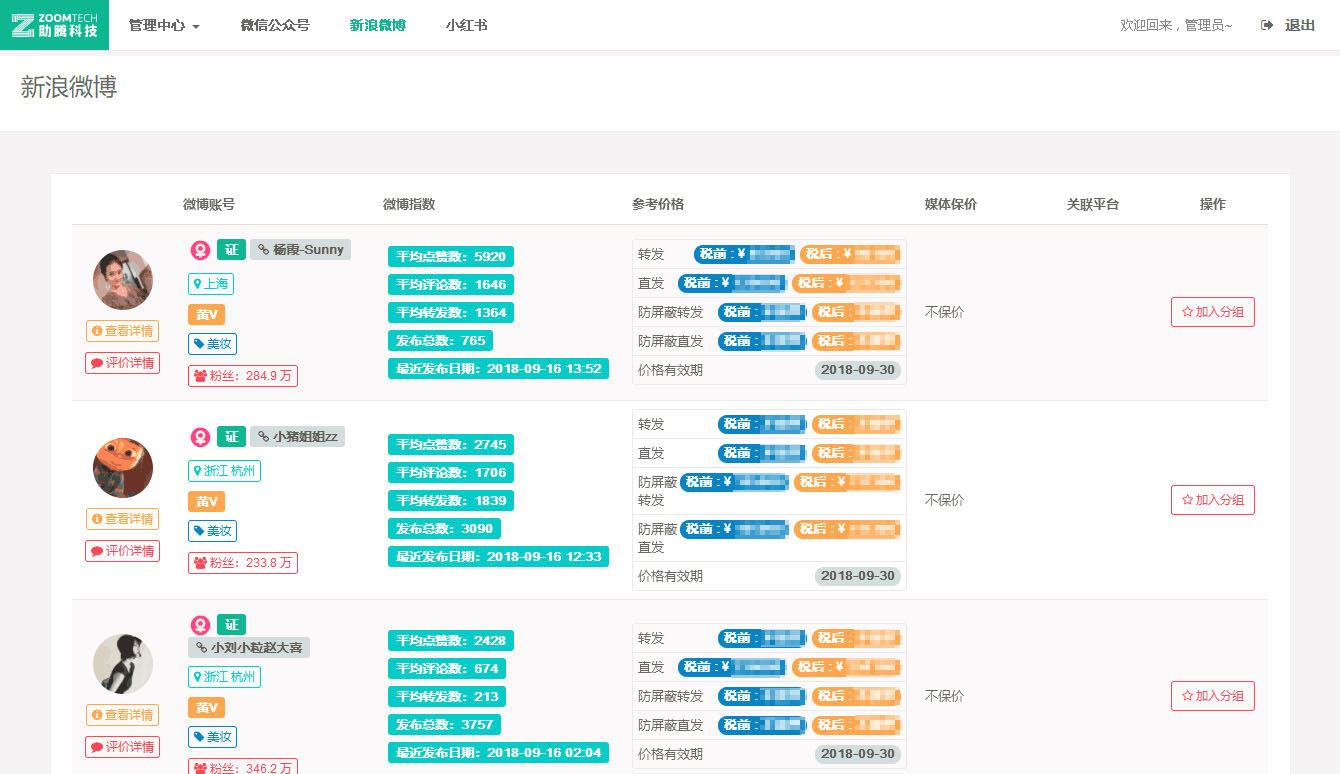 微博红人系统_红人列表